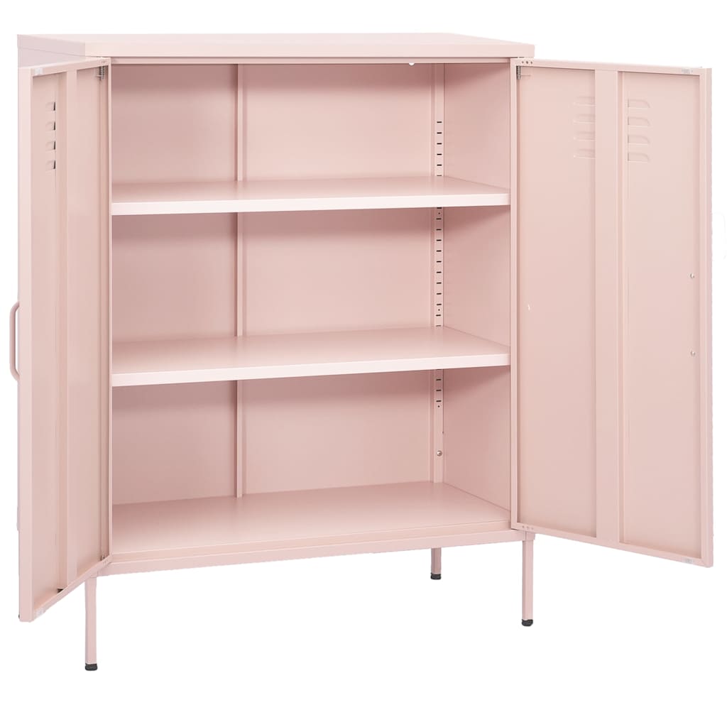Opbergkast 80x35x101,5 cm staal roze