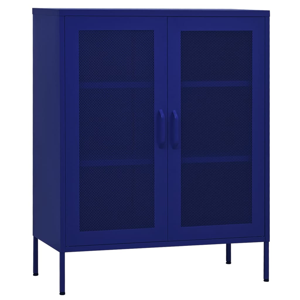 Opbergkast 80x35x101,5 cm staal marineblauw