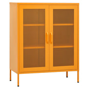 Opbergkast mosterdgeel 80x35x101,5 cm staal