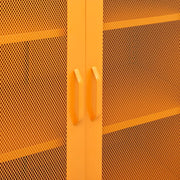 Opbergkast mosterdgeel 80x35x101,5 cm staal