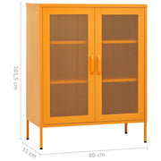 Opbergkast mosterdgeel 80x35x101,5 cm staal