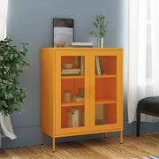 Opbergkast mosterdgeel 80x35x101,5 cm staal
