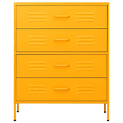 Ladekast 80x35x101,5 cm staal mosterdgeel
