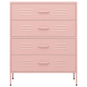 Ladekast 80x35x101,5 cm staal roze