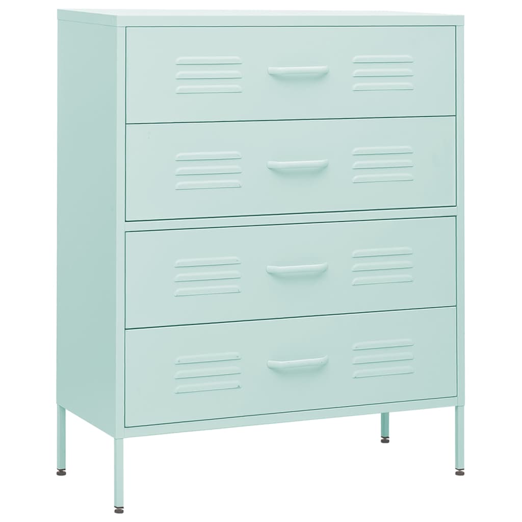 Ladekast 80x35x101,5 cm staal mintkleurig
