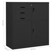 Kantoorkast 90x40x102 cm staal antracietkleurig