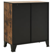 Opbergkast 72x36x82 cm metaal en MDF rustiek bruin