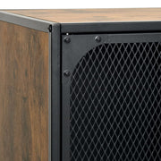 Opbergkast 72x36x82 cm metaal en MDF rustiek bruin