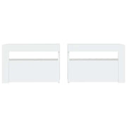 Nachtkastjes 2 st LED 60x35x40 cm wit