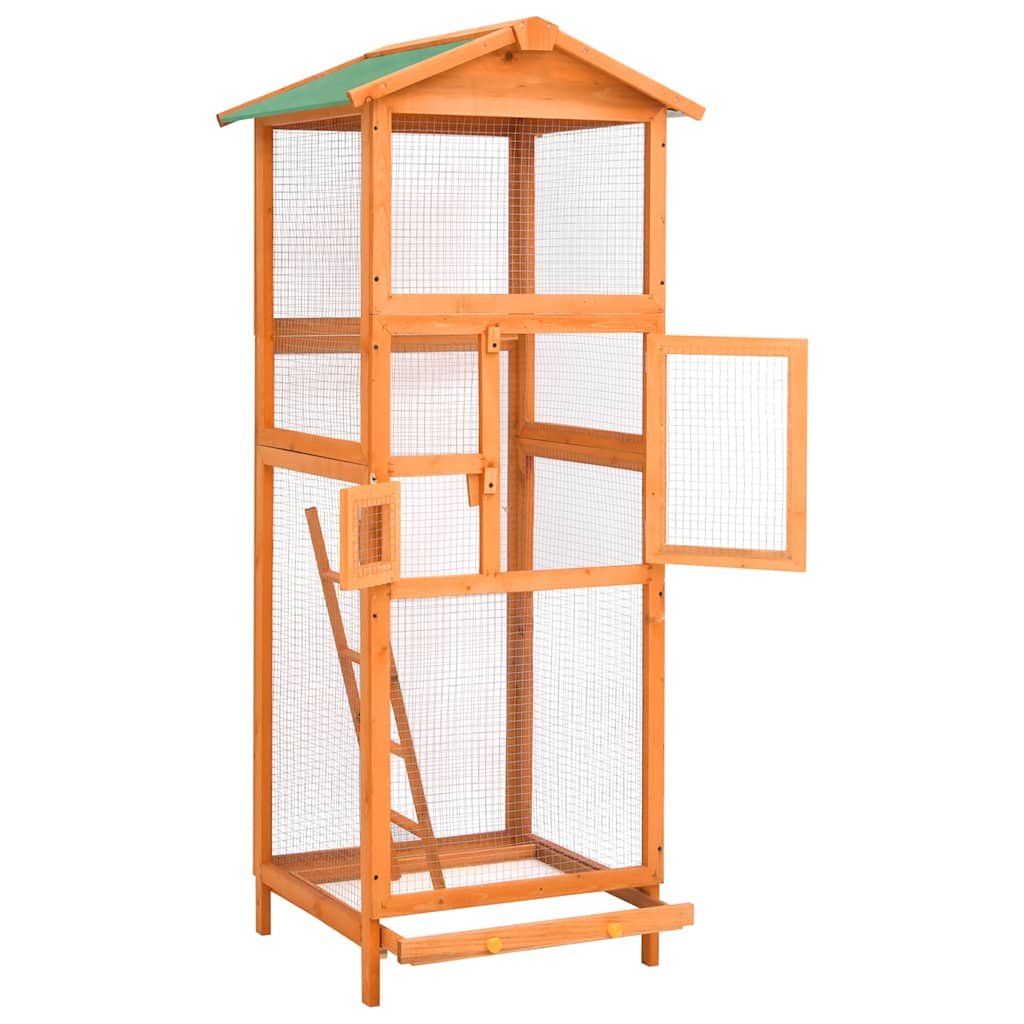 Vogelkooi 68x62x166 cm massief vurenhout