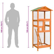 Vogelkooi 68x62x166 cm massief vurenhout