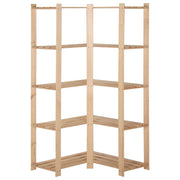 Hoekopbergrek 5-laags 82,5x82,5x170 cm massief grenenhout