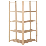 Hoekopbergrek 5-laags 82,5x82,5x170 cm massief grenenhout