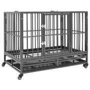 Hondenbench met wielen 92x62x76 cm staal