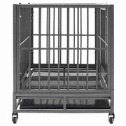 Hondenbench met wielen 102x72x85 cm staal