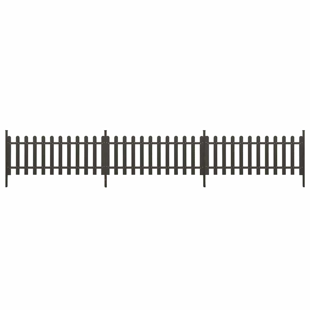 Hek met palen 3 st 614x80 cm HKC