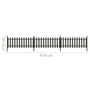 Hek met palen 3 st 614x80 cm HKC
