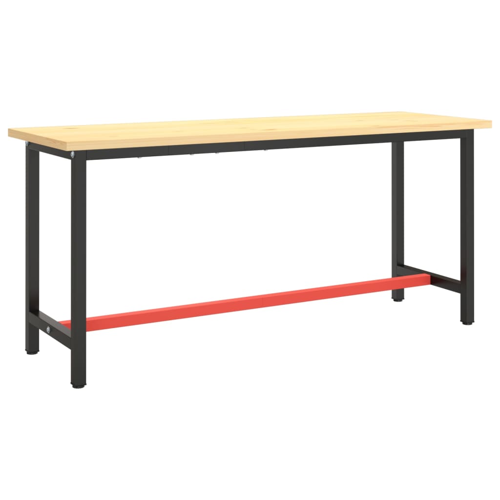 Werkbankframe 170x50x79 cm metaal matzwart en matrood