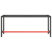 Werkbankframe 190x50x79 cm metaal matzwart en matrood