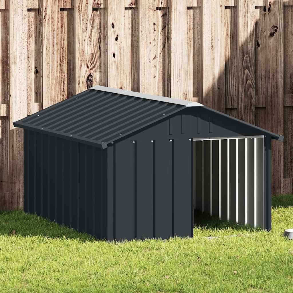 Hondenhok 116,5x153x81,5 cm gegalvaniseerd staal antracietkleur