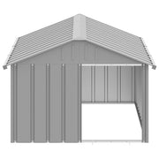 Hondenhok 116,5x153x81,5 cm gegalvaniseerd staal grijs