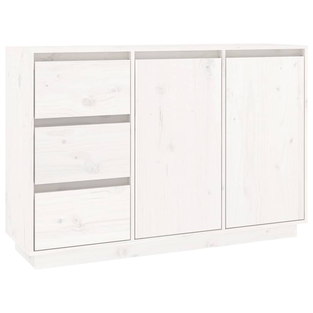 Dressoir 111x34x75 cm massief grenenhout wit