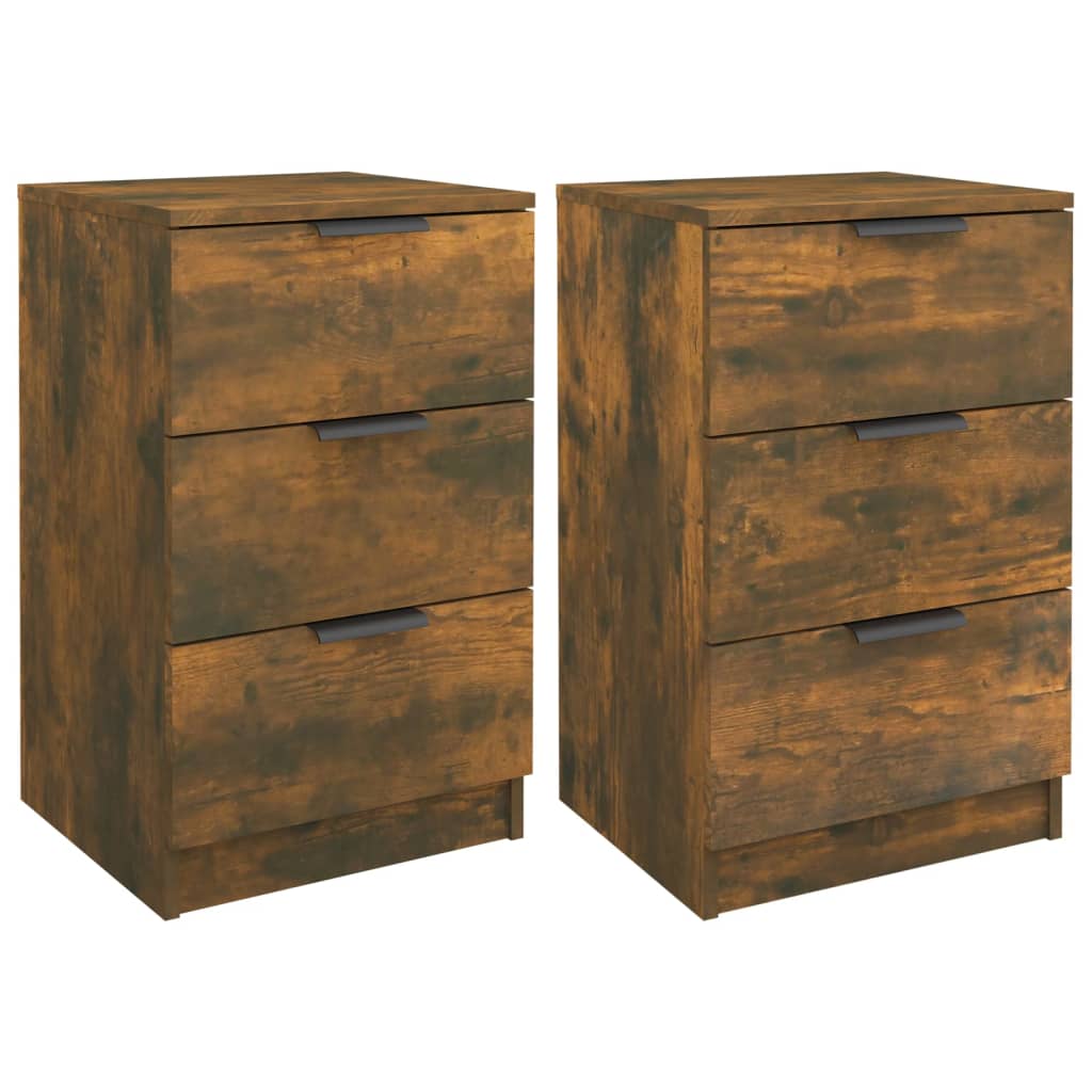 Nachtkastjes 2 st 40x36x65 cm gerookt eikenkleurig