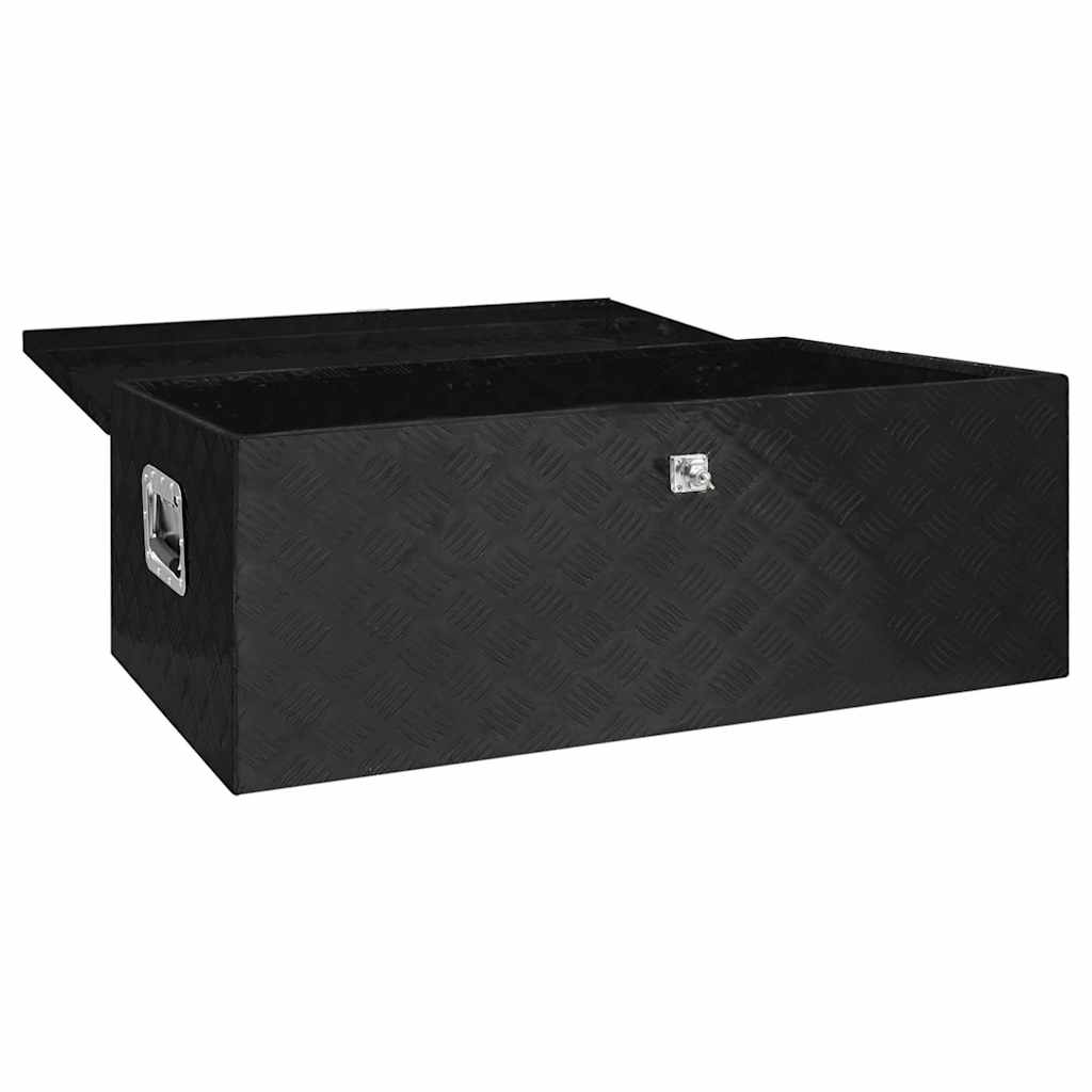 Opbergbox 100x55x37 cm aluminium zwart