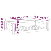 Hondenmand 105,5x75,5x28 cm massief grenenhout wit