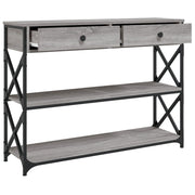 Wandtafel 100x28x75 cm bewerkt hout grijs sonoma eikenkleurig