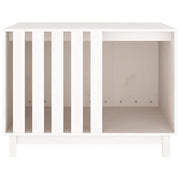 Hondenhok 90x60x67 cm massief grenenhout wit