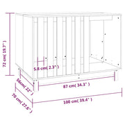 Hondenhok 100x70x72 cm massief grenenhout wit