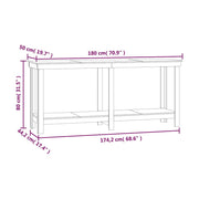 Werkbank 180x50x80 cm massief grenenhout honingbruin