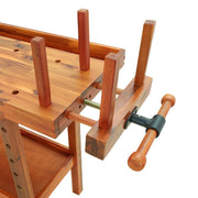 Werkbank met lade en bankschroeven 124x52x83 cm massief acaciahout