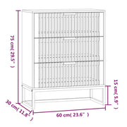 Dressoir 60x30x75 cm bewerkt hout wit