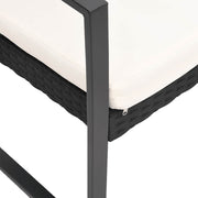 Tuinbank 3-zits met kussens polypropeen rattan zwart