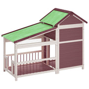 Hondenhok 143x60,5x109 cm massief grenenhout mokkakleurig