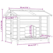 Hondenhok 96x87x80,5 cm massief grenenhout bruin