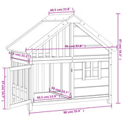 Hondenhok 96x60,5x87 cm massief grenenhout bruin