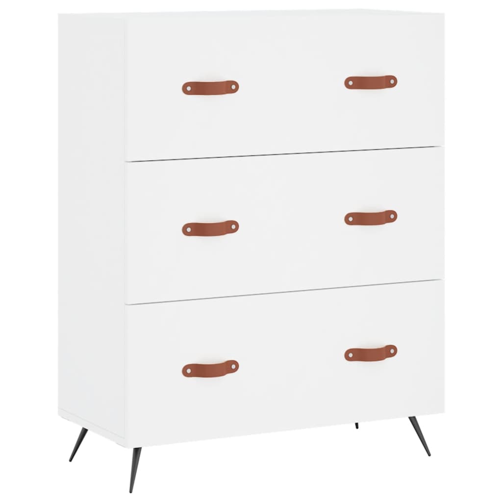 Ladekast 69,5x34x90 cm bewerkt hout wit