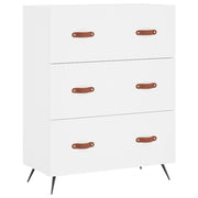 Ladekast 69,5x34x90 cm bewerkt hout wit