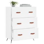 Ladekast 69,5x34x90 cm bewerkt hout wit