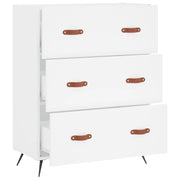 Ladekast 69,5x34x90 cm bewerkt hout wit