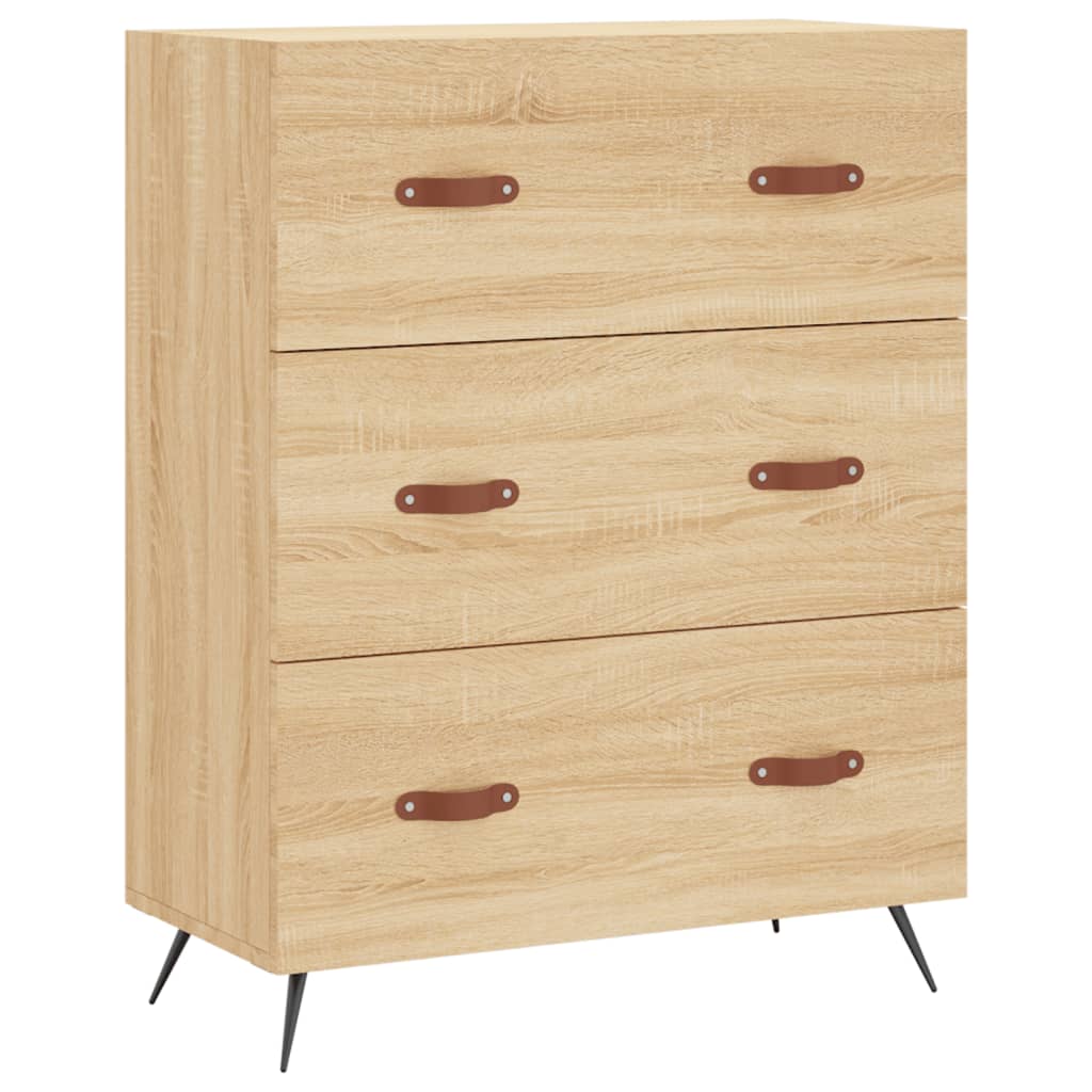Ladekast 69,5x34x90 cm bewerkt hout sonoma eikenkleurig