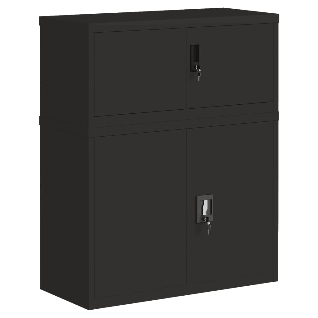 Archiefkast 90x40x110 cm staal zwart