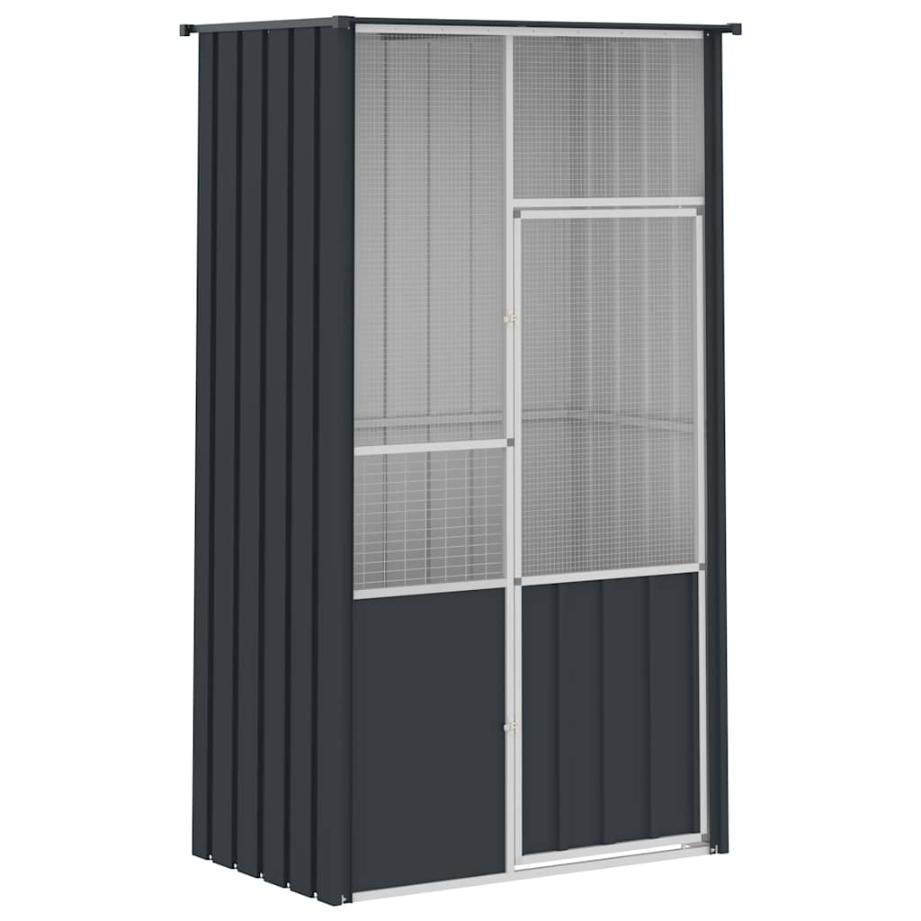Vogelkooi 115x78x200 cm gegalvaniseerd staal antracietkleur
