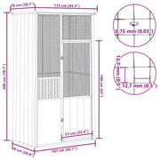 Vogelkooi 115x78x200 cm gegalvaniseerd staal antracietkleur