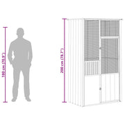 Vogelkooi 115x78x200 cm gegalvaniseerd staal antracietkleur