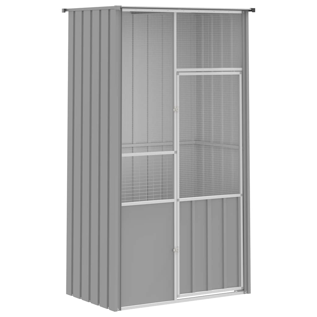 Vogelkooi 115x78x200 cm gegalvaniseerd staal grijs