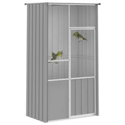 Vogelkooi 115x78x200 cm gegalvaniseerd staal grijs